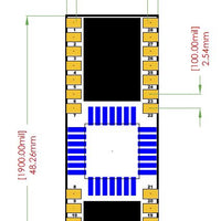 LCC-28 Breakout Board (9.5 x 9.5 mm, 1.27 mm)