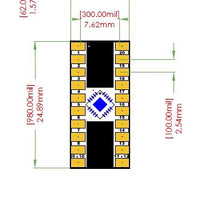 QFN-20 Breakout Board (4 x 4 mm, 0.5 mm)