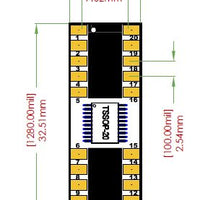 TSSOP-20 Breakout Board (4.4 x 6.5 mm, 0.65mm)