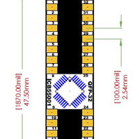 QFP-32 Breakout Board (5 x 5 mm, 0.5 mm)