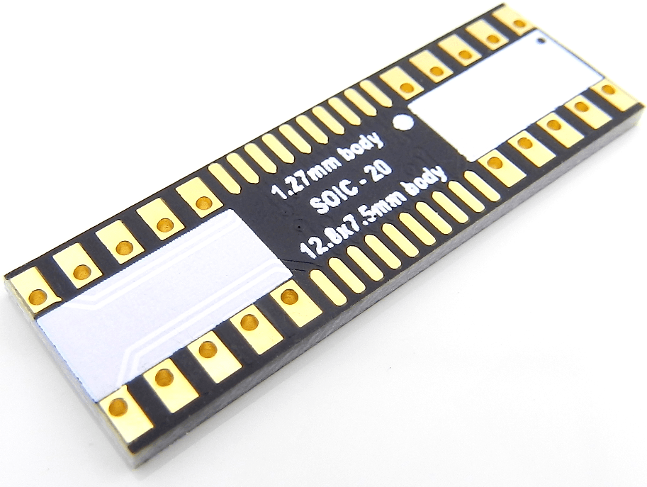 SOIC-20 Breakout Board (7.5 x 12.8 mm, 1.27 mm)